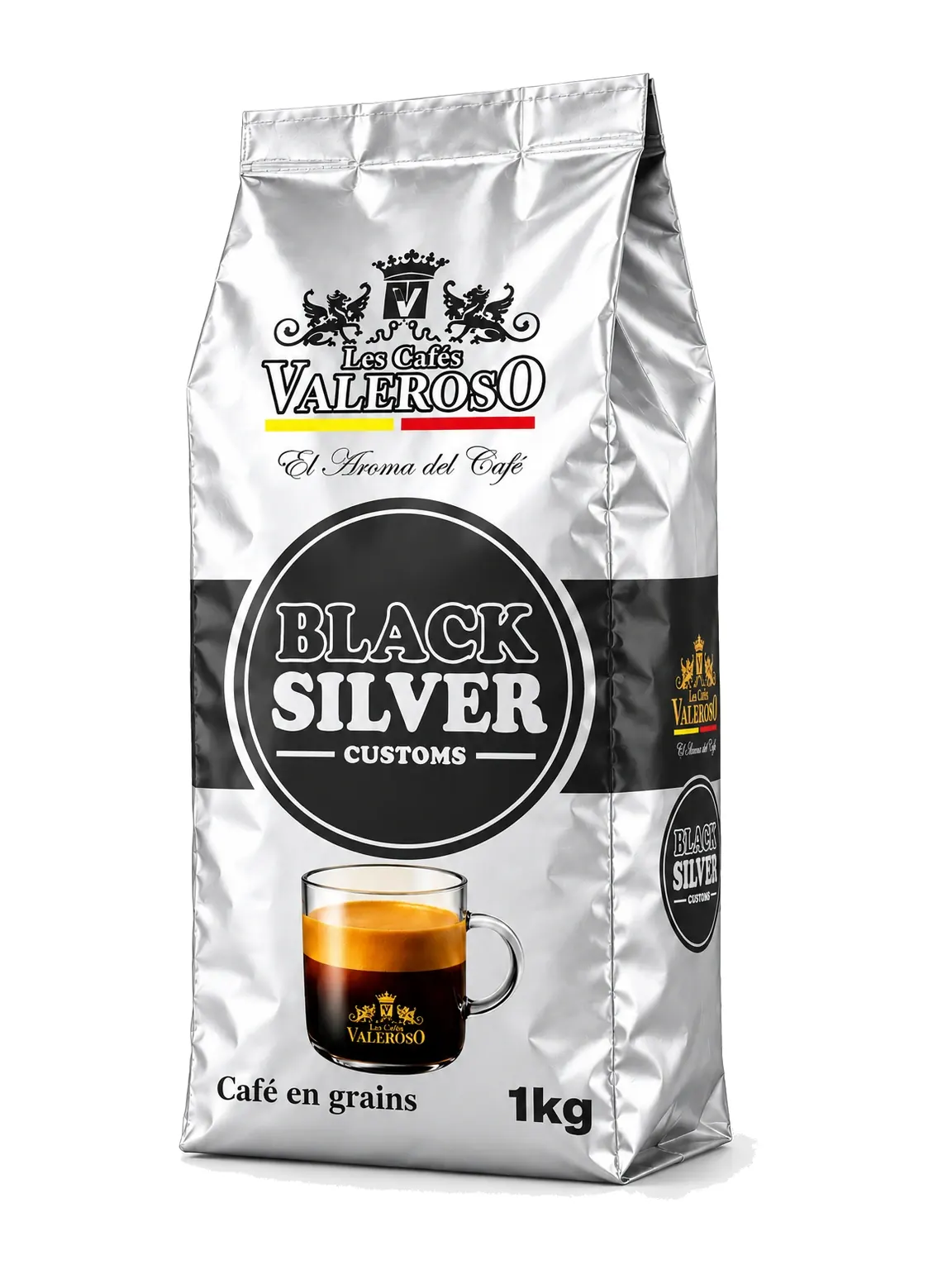 Black Silver Gris Valeroso — café en grains 1kg