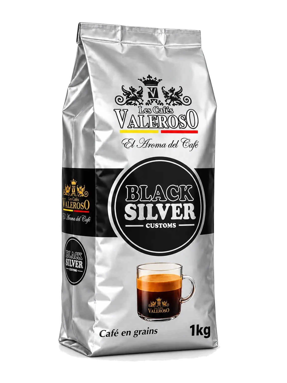 Black Silver Noir Valeroso — café en grains 1kg