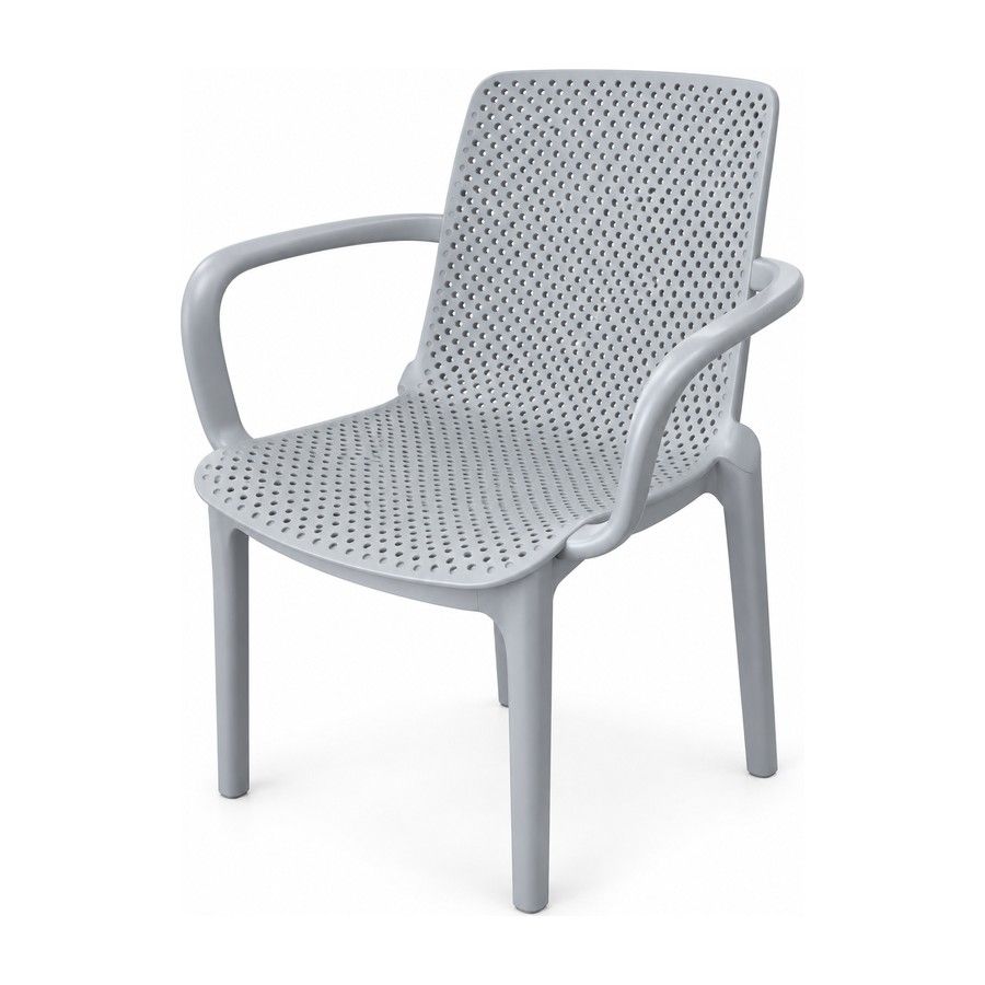 Chaise perforée grise
