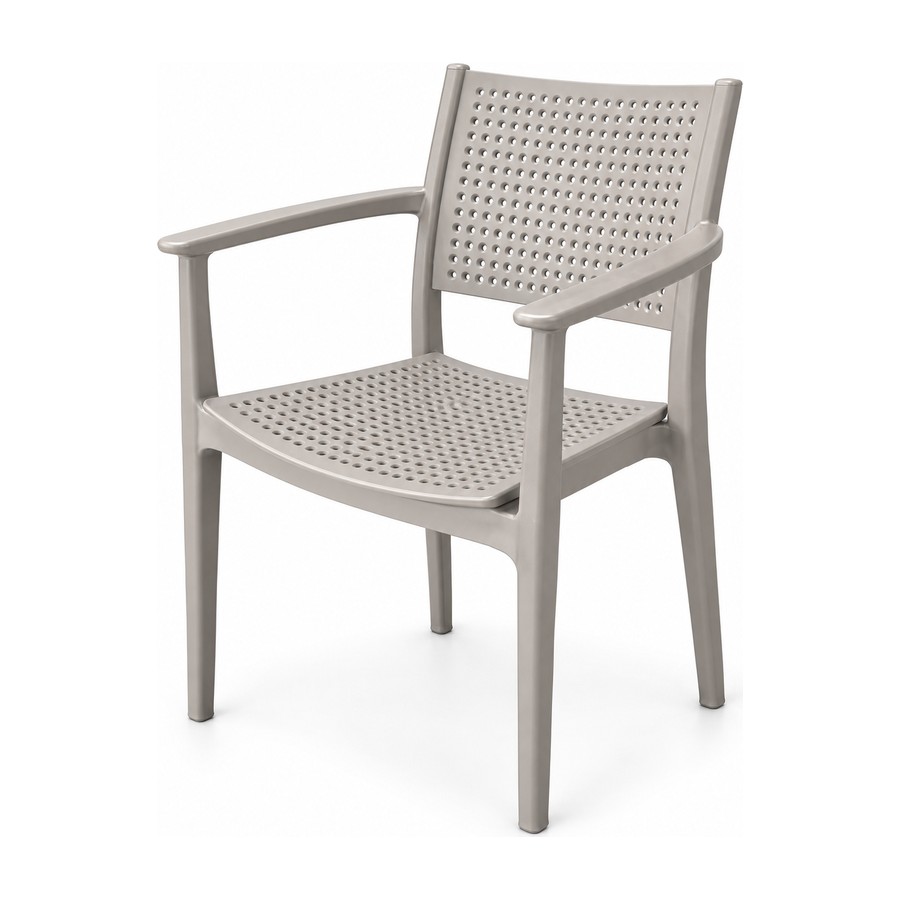 Chaise perforée taupe