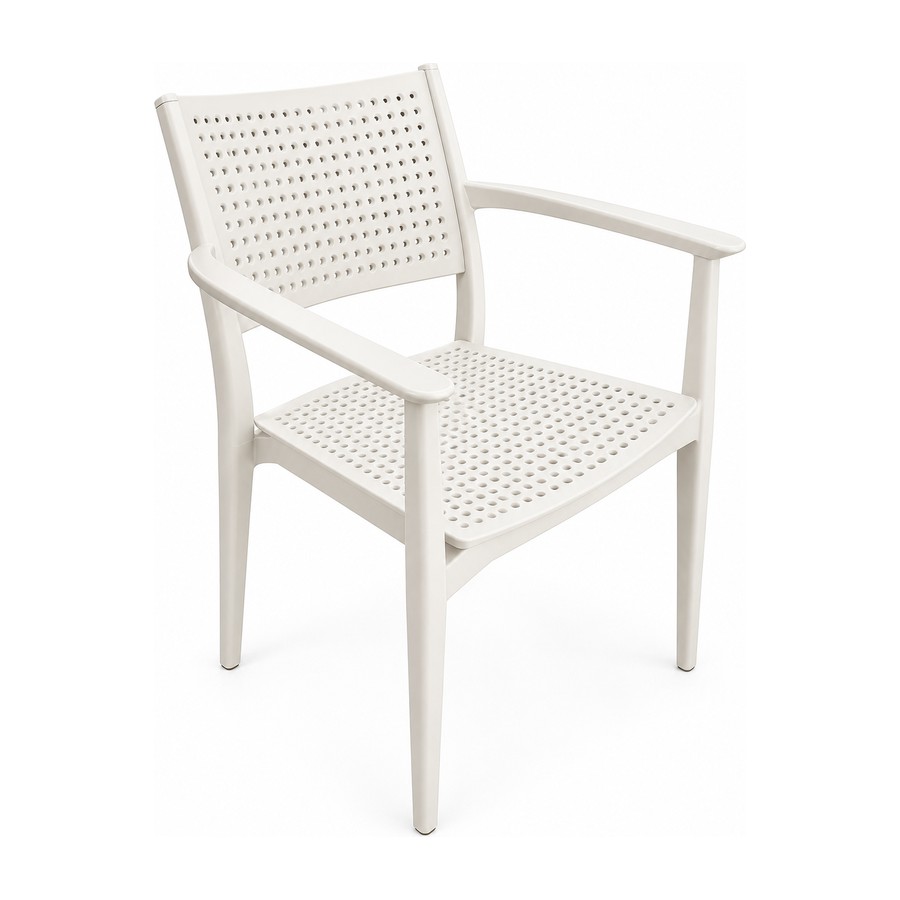 Chaise perforée blanche
