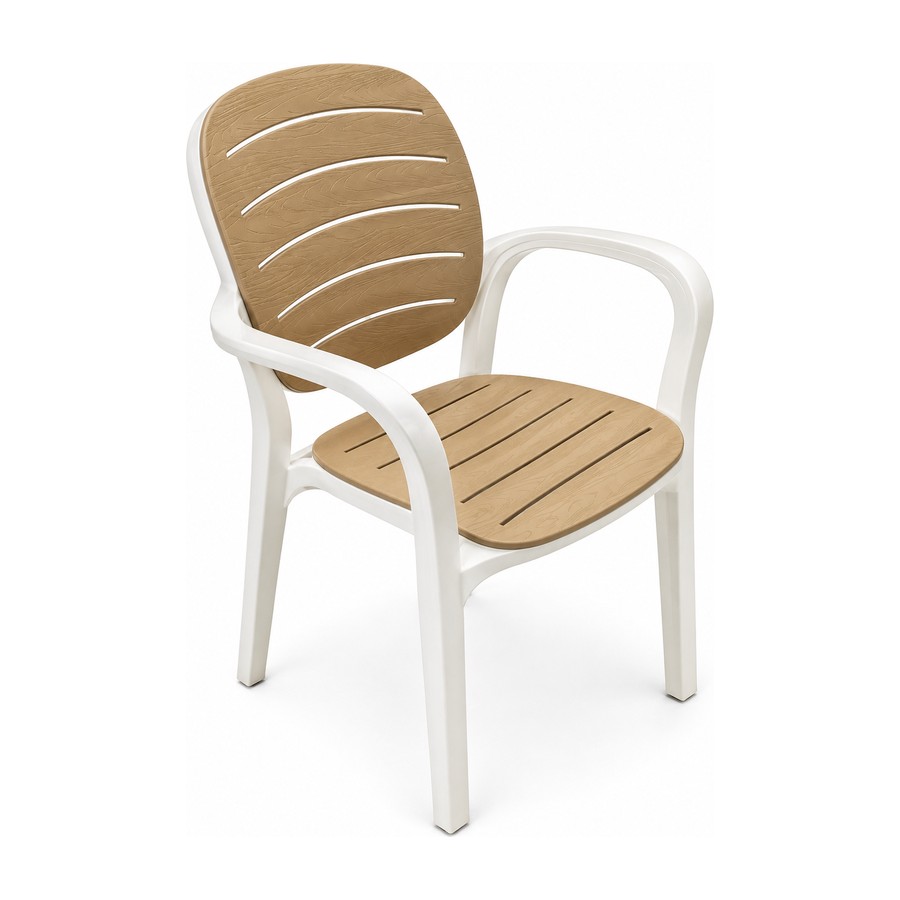 Chaise Erica blanc & beige